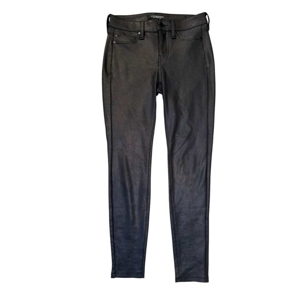 AQUA Black Coated Skinny Pants